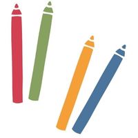 crayons de couleurs pour dessiner dans herbier