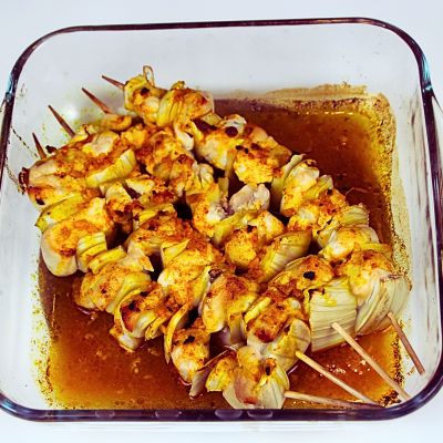 recette de brochettes de poulet au fenouil